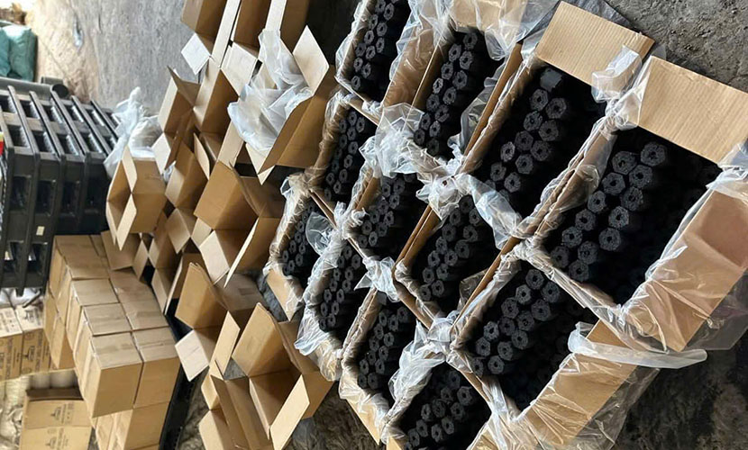 Carton boxes of Vietnamese coconut shell briquette charcoal