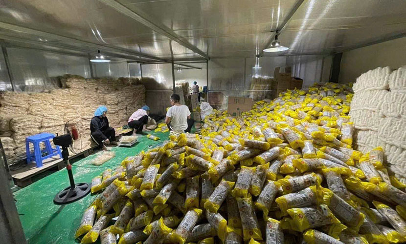 A packing house of Vietnamese noodles