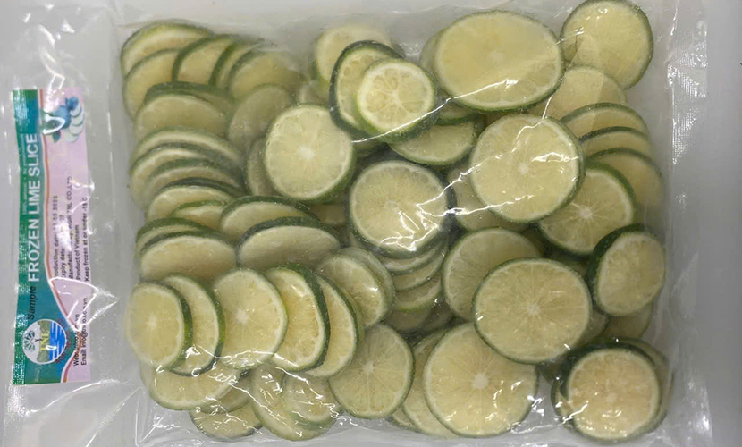Frozen lime slices from Vietnam
