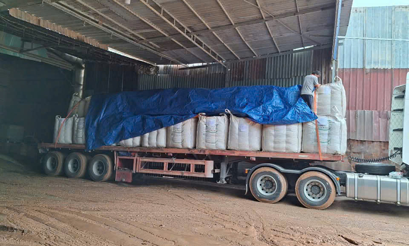 A wood pellet factory in Vietnam